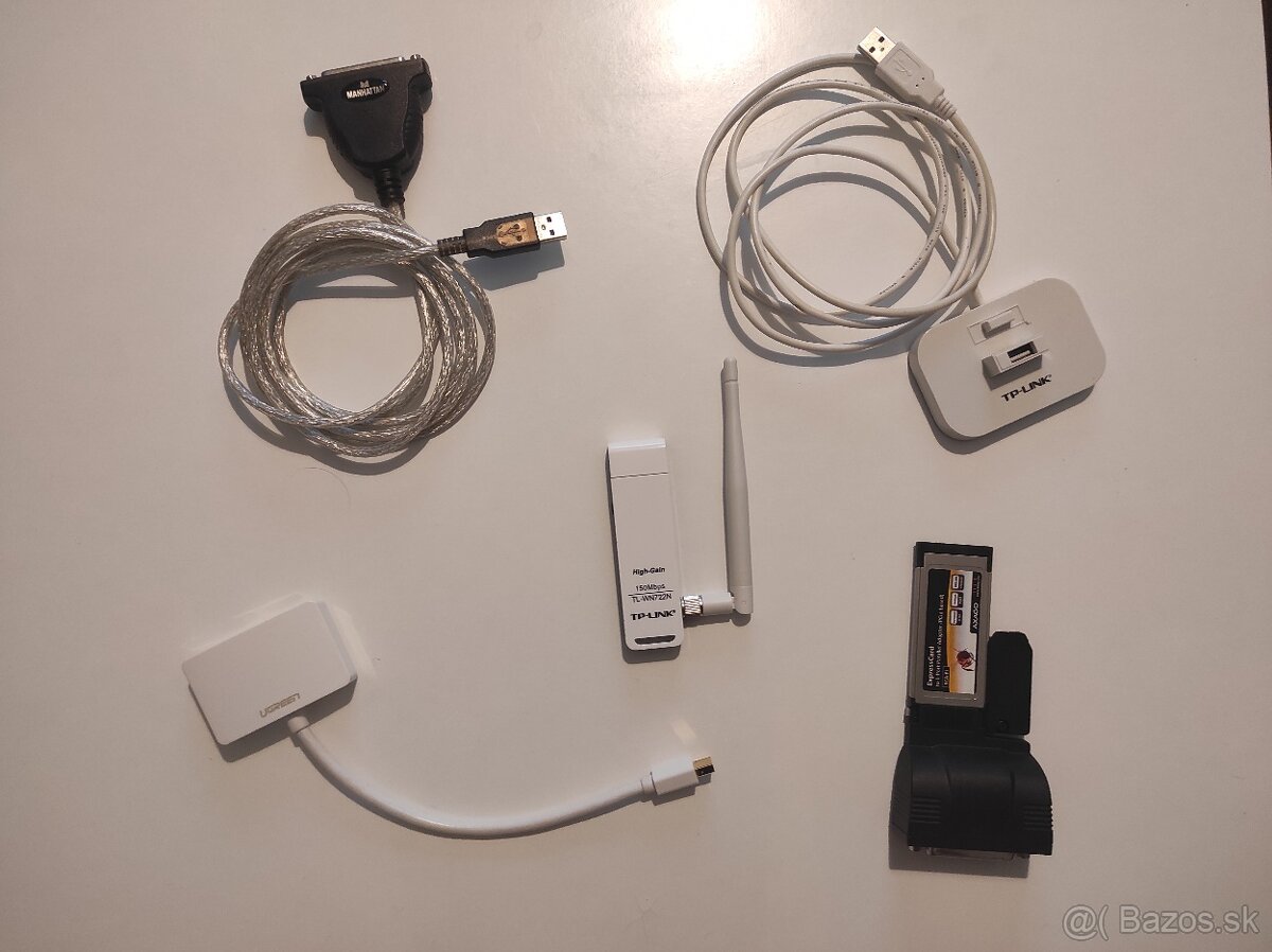 Predám rôzne adaptéry display port, paralel, wifi adapter