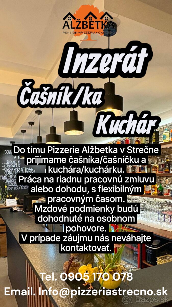 Čašníčka, kuchár
