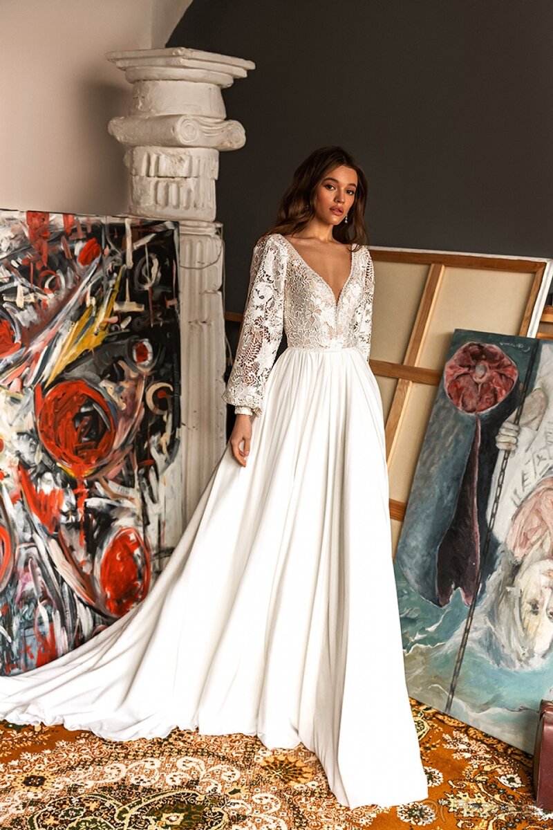 Boho svadobne saty s rukavmi