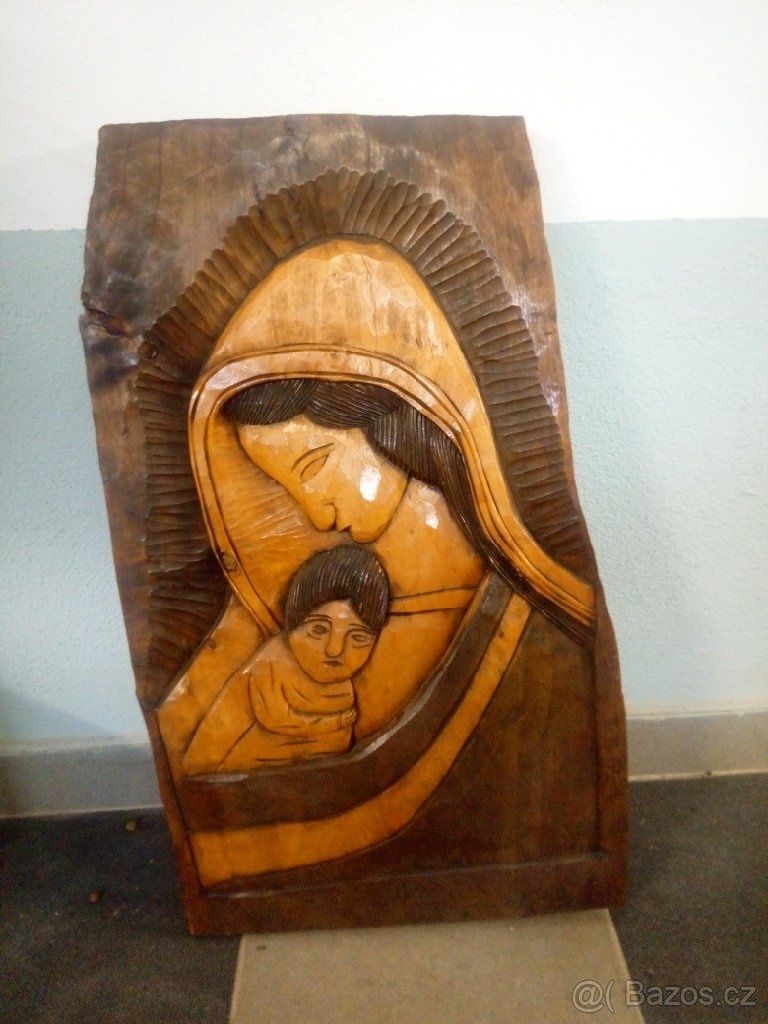 Vyrezávaný obraz Panna Maria