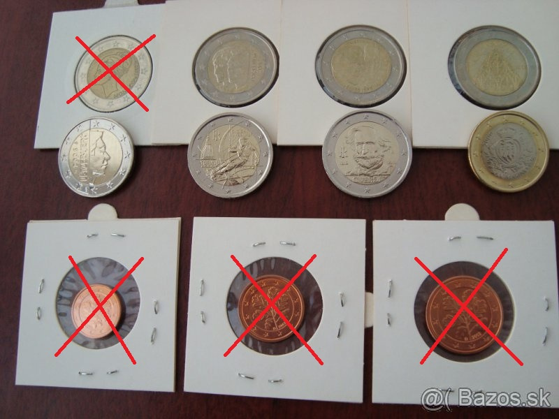 pamätné € mince, euromince, San Marino, Vatican a Monaco
