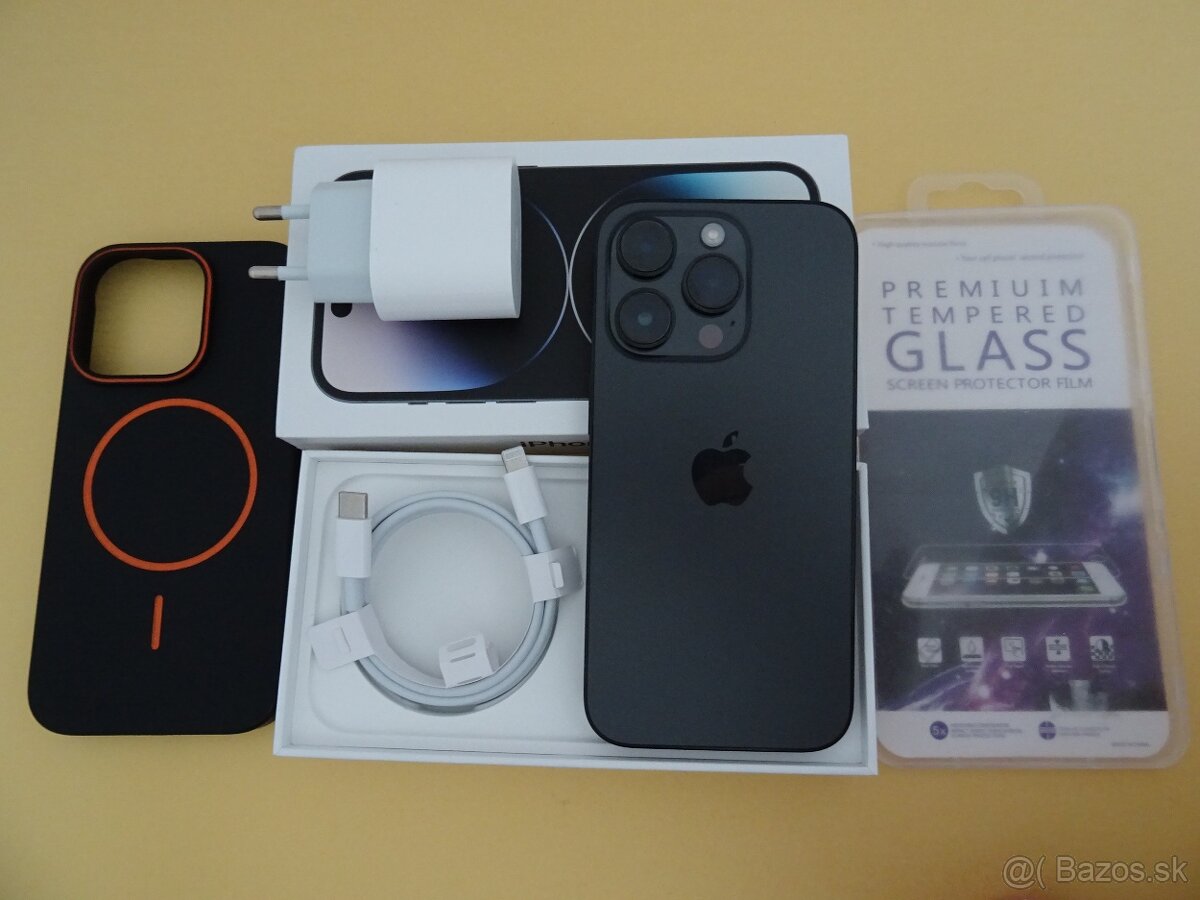 iPhone 14 PRO 256GB BLACK - ZÁRUKA 1 ROK - 100% BATERIA