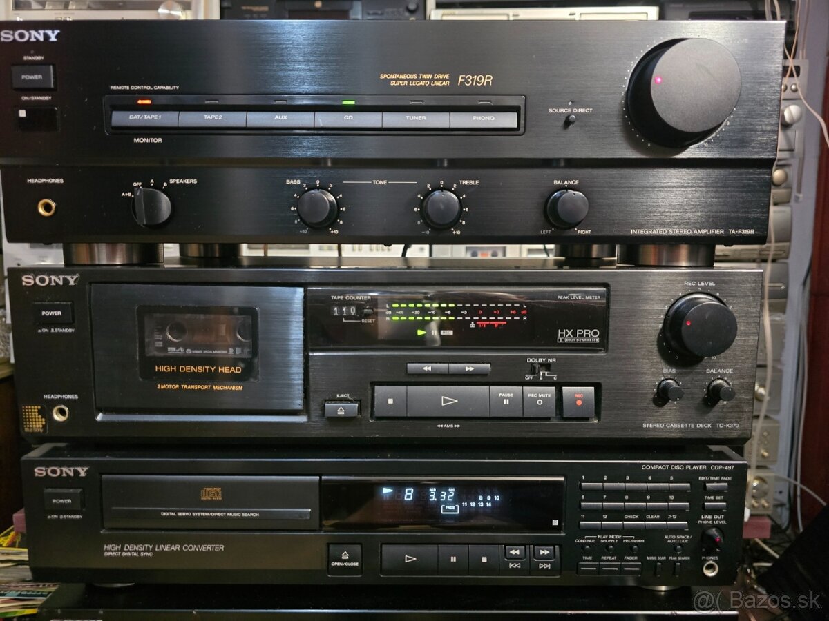 SONY Hifi zostava TA-F319,TC-K370, CDP-497