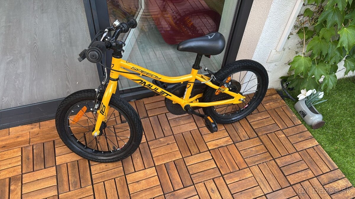 Detský bicykel Amulet Speedy 16” – žltý