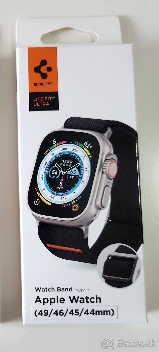 Spigen Lite Fit Ultra Black pre apple watch ultra, 44-49 mm