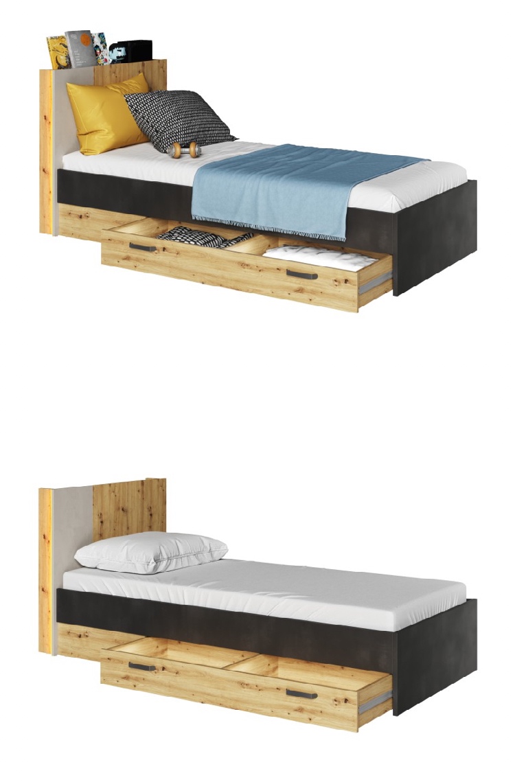 2 postele s matracmi 90x200