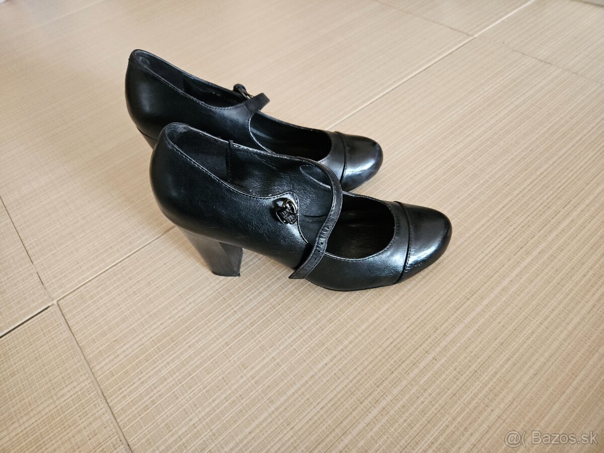 Kožené lodičky, 24 cm, veľ. 37