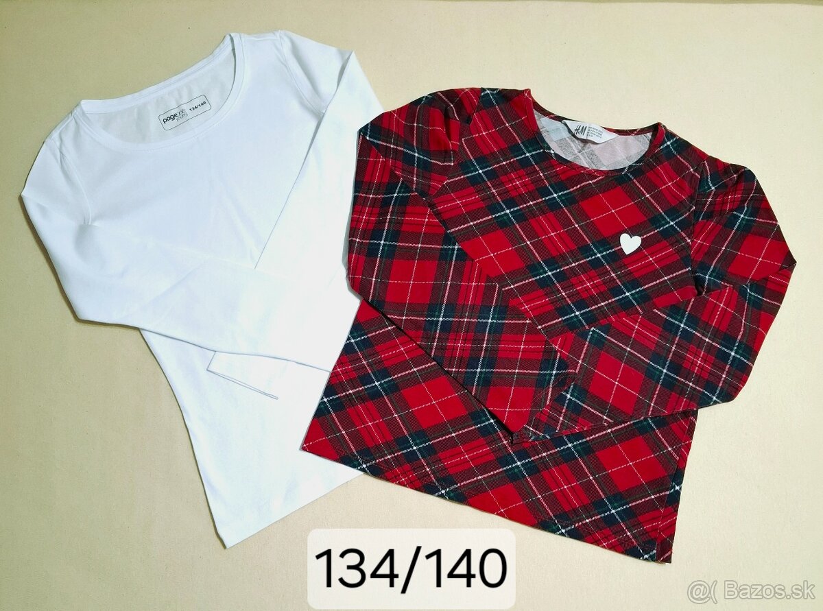 Dievčenské tričká s dlhým rukávom 134/140