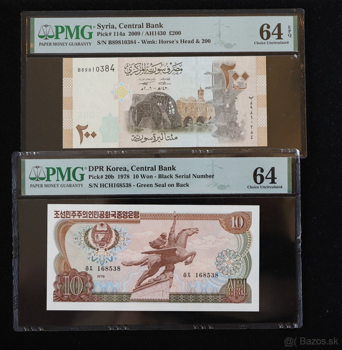 Unc bankovky s certifikátom PMG