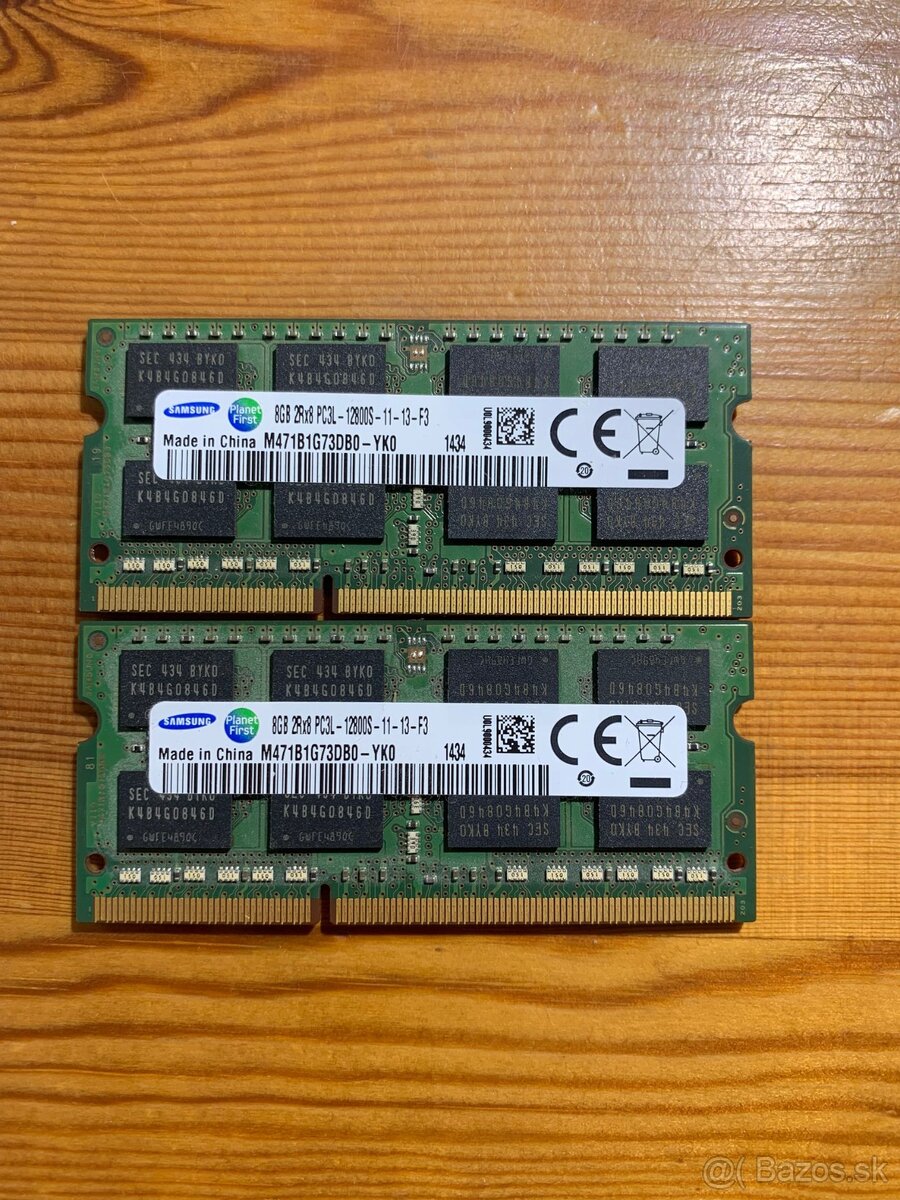 Samsung 2×8 GB DDR3L SODIMM 1600 MHz – funkčné, Low Voltage