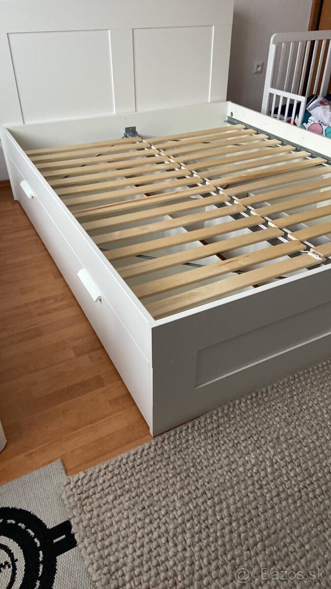 IKEA Brimnes rám postele s uloz/celo, 160x200 REZERVOVANÁ