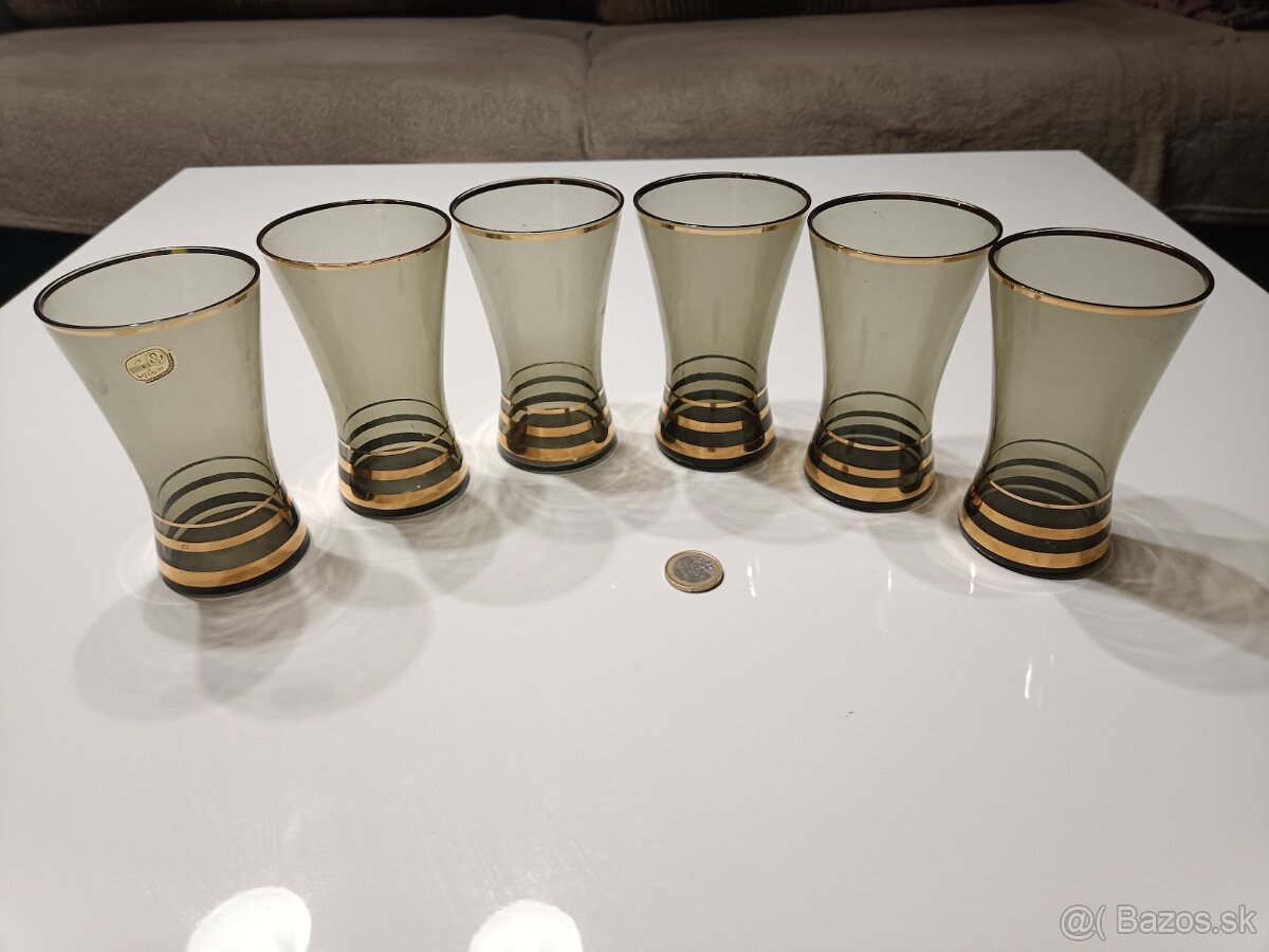 Pozlátené poháre Bohemia Glass 6ks