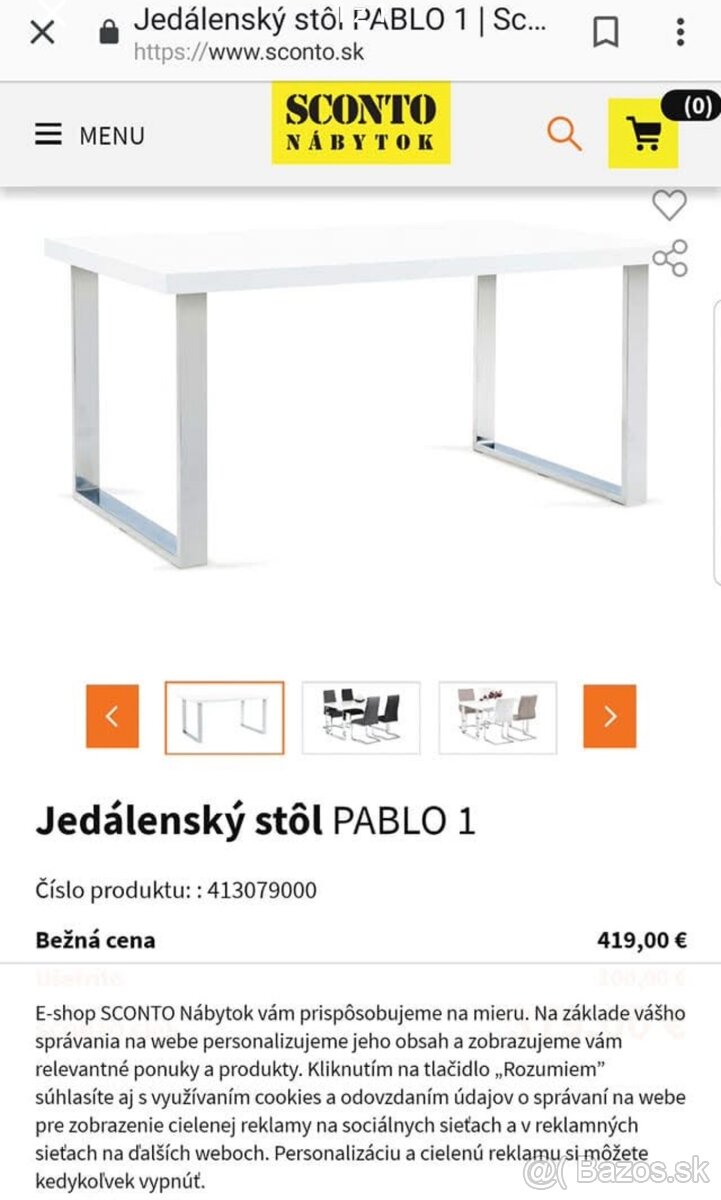 Kuchynský pevný stôl