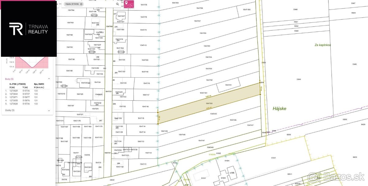 TRNAVA REALITY EXKLUZÍVNE - pozemok pre 2 rodinné domy 2128 