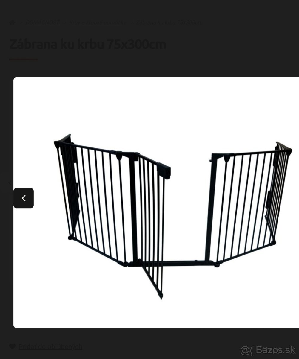 Detská kovová bezpečnostná zábrana 3 m