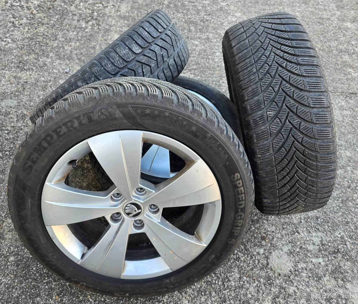 HLINÍKOVÉ DISKY ŠKODA 5x112 R17 S PNEU 215/55 R17