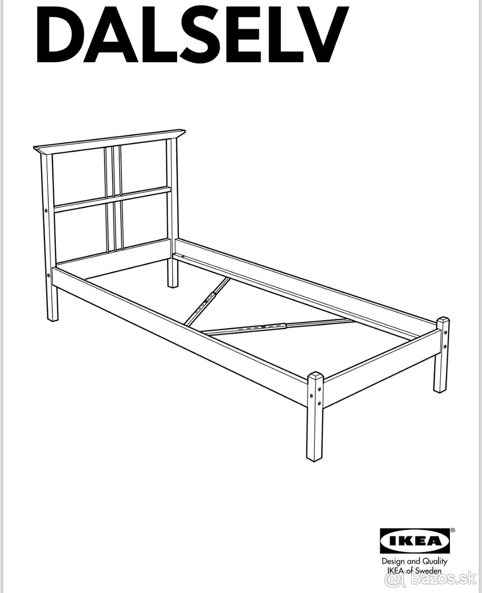 Ikea postel DALSELV +rost + zakladny 7cm matrac