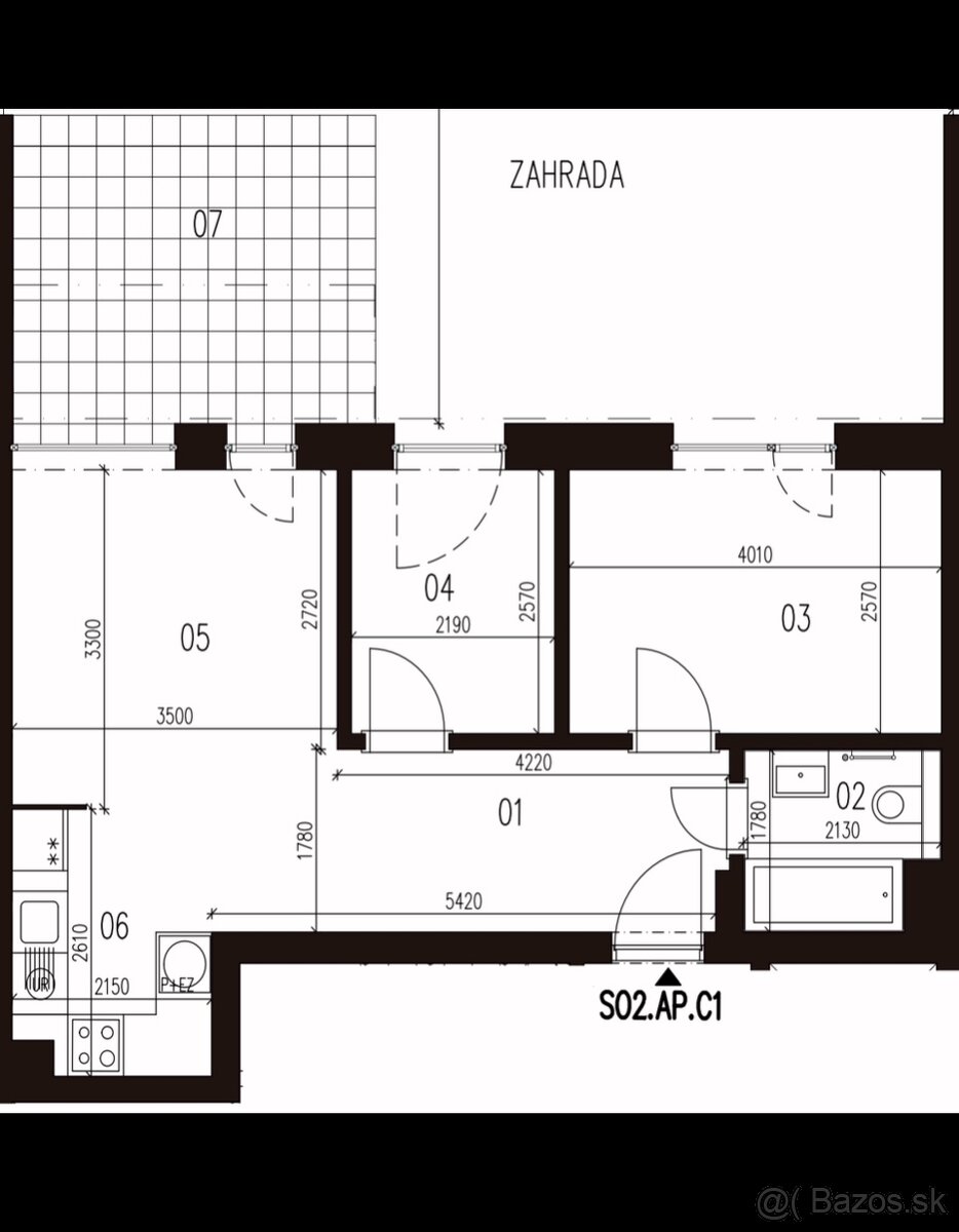 REZERVOVANÉ 3 izbový prízemný byt + 60m2 pozemok