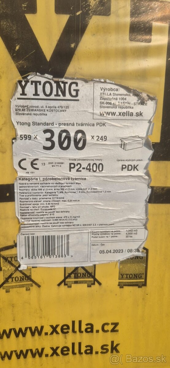 Ytong Xella P2-400 PDK, 599x300x249