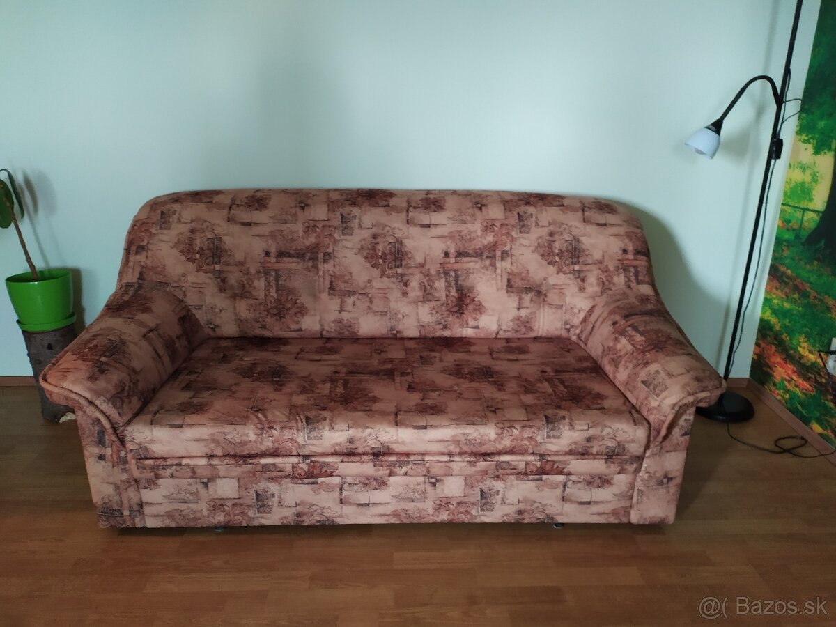Gauč rozkladací + dva kresla
