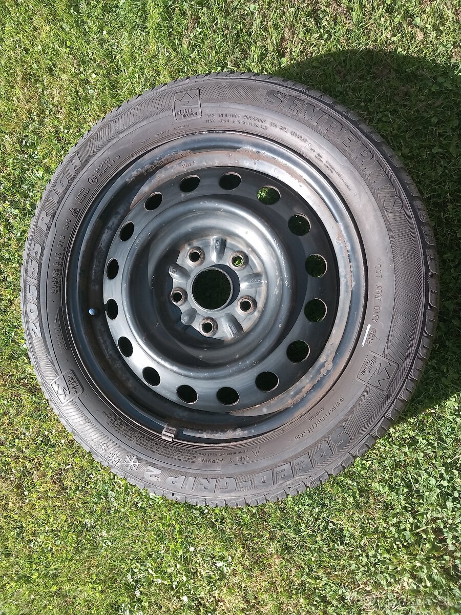 Sada Ocelových diskov a Zimnych pneu Semperit 205/55 R16