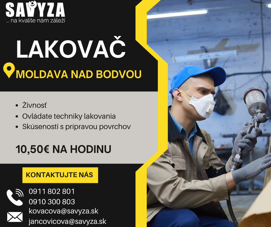 Lakovač 10,50€ na hodinu