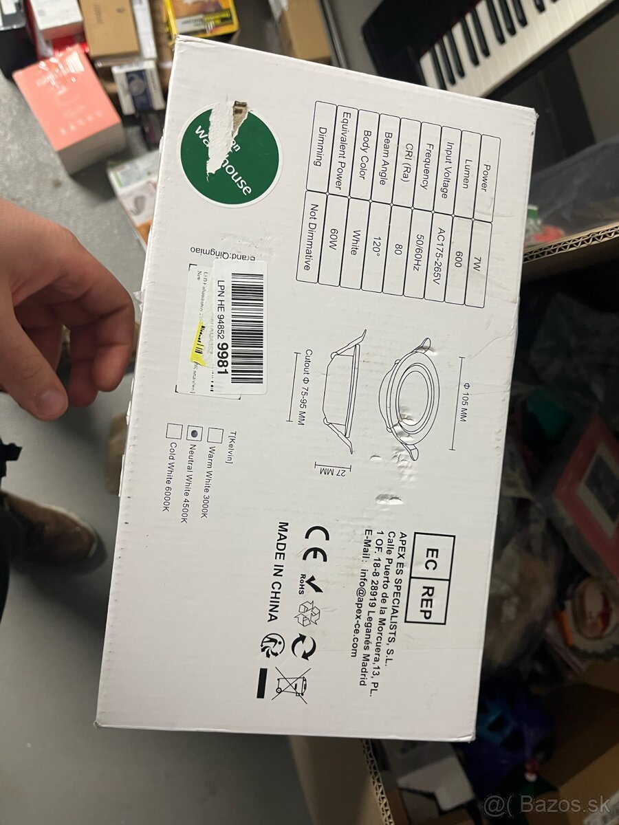 LED vstavané svietidlo APEX 7W, 4500K, nové