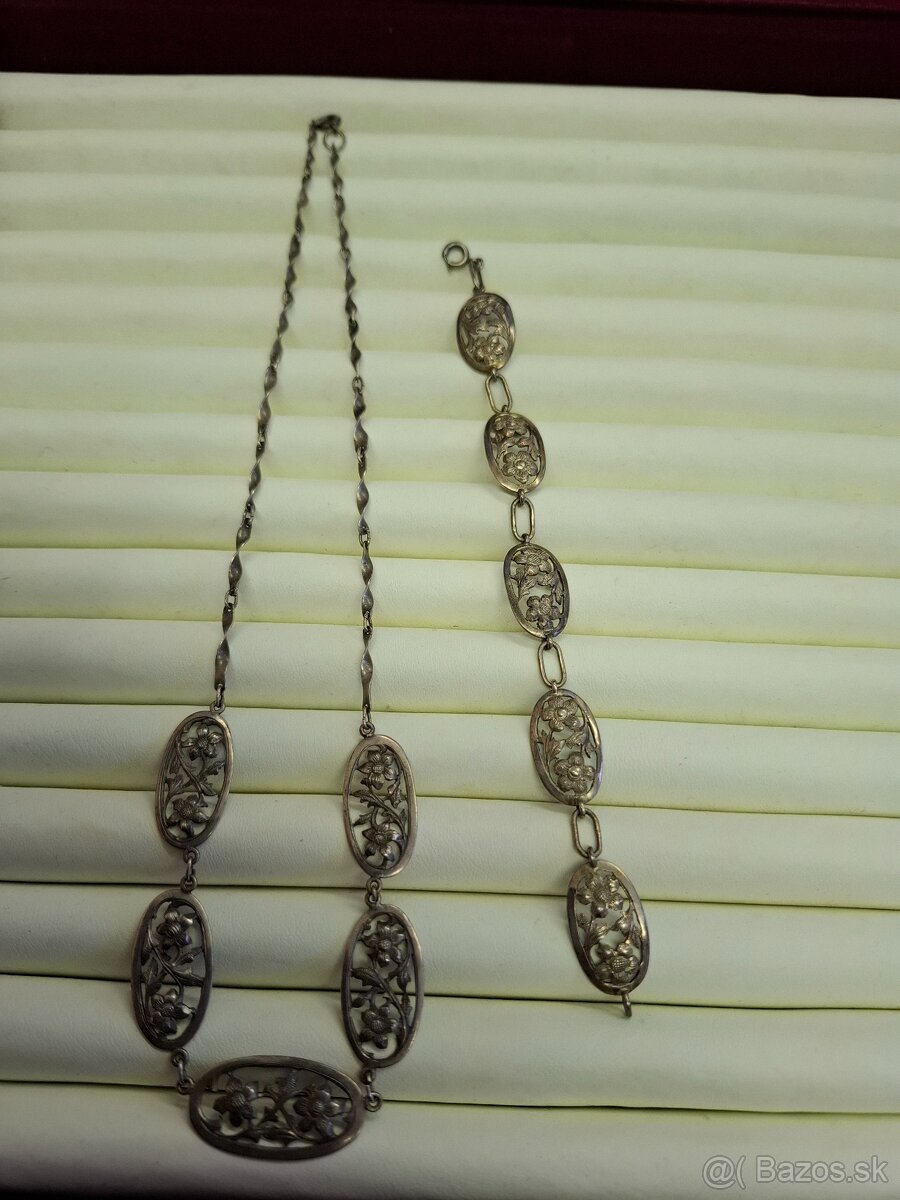 Strieborná sada šperkov - náhrdelník a náramok