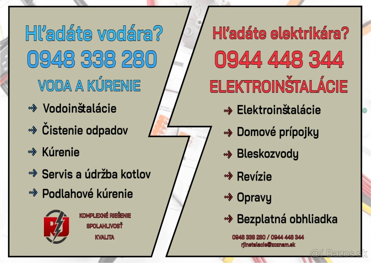 Hľadáte elektrikára alebo vodára v Košiciach?