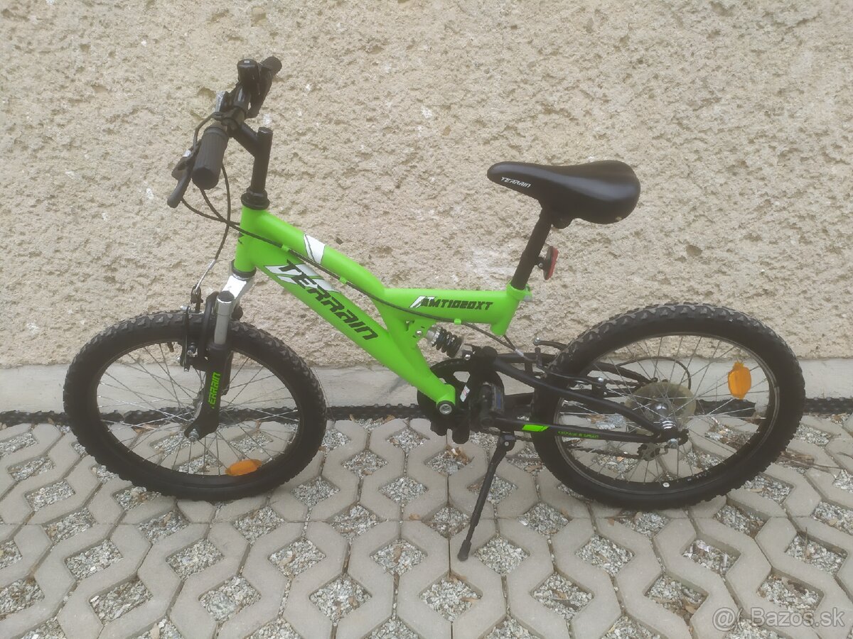 Detský celoodpružený bicykel 20"