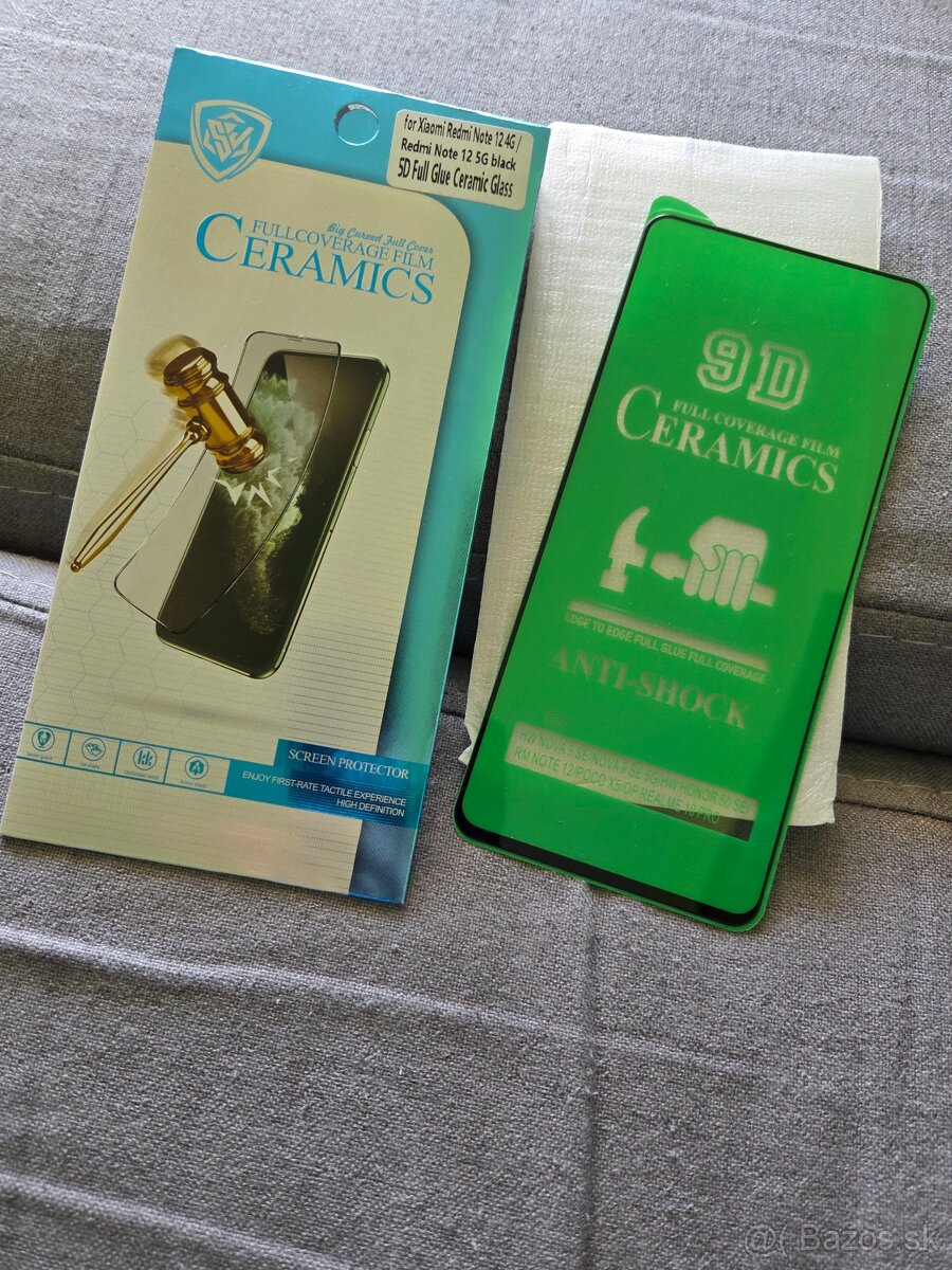 sklo na Xiaomi note redmi 12 4g s 5g čierne