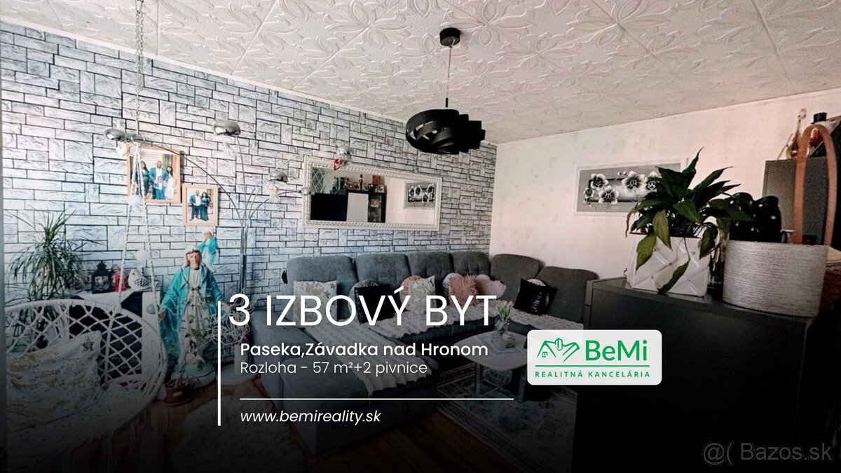 3-izbový byt – Závadka nad Hronom