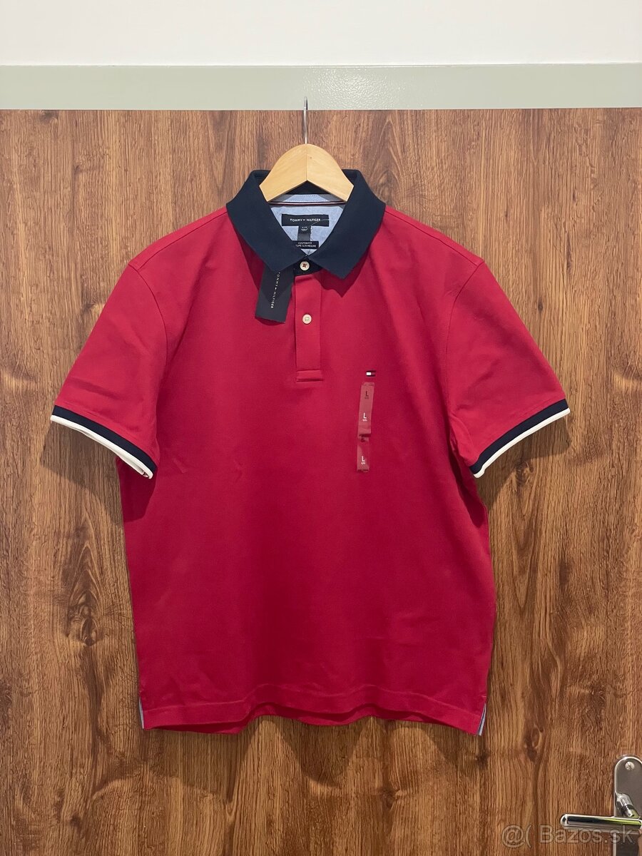 Pánska červená polokošeľa Tommy Hilfiger