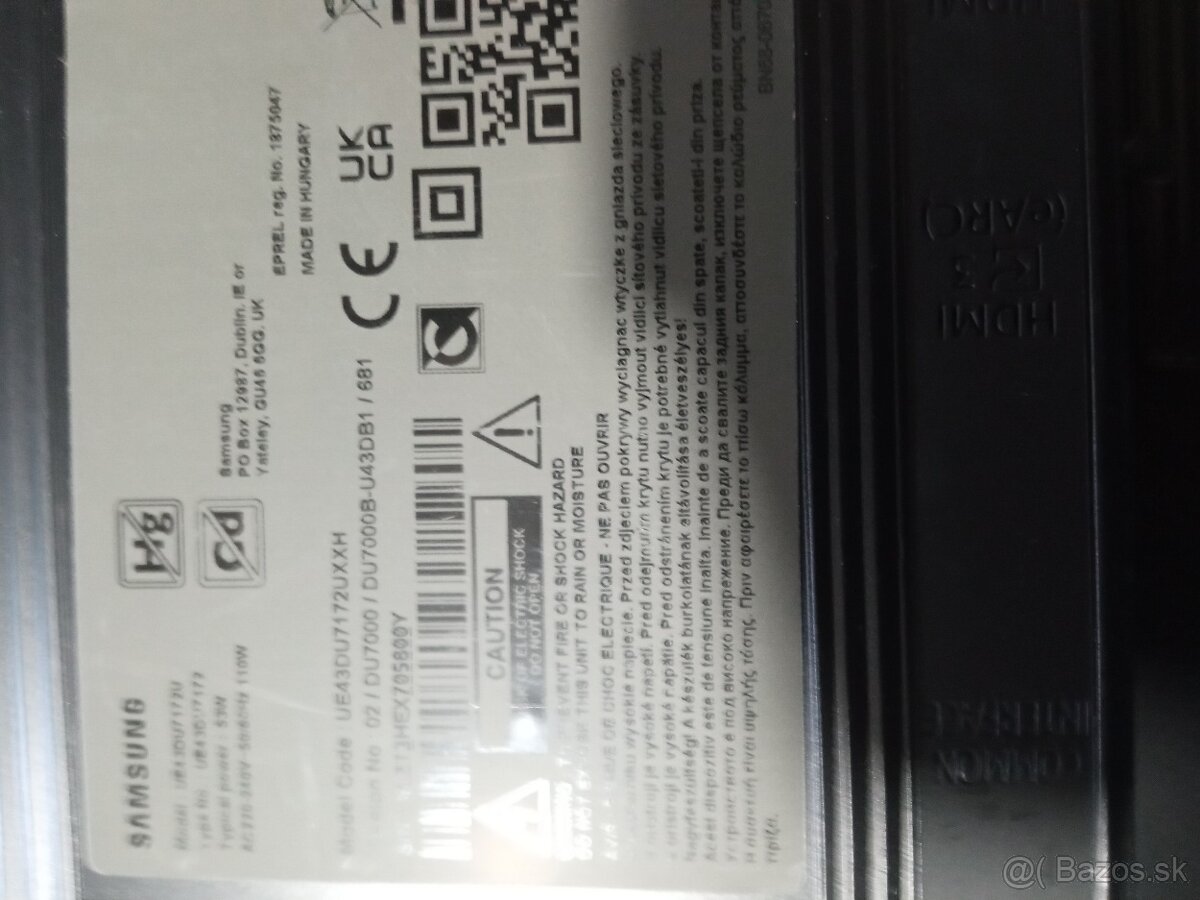 Predám TV Samsung UE43DU7172UXXH