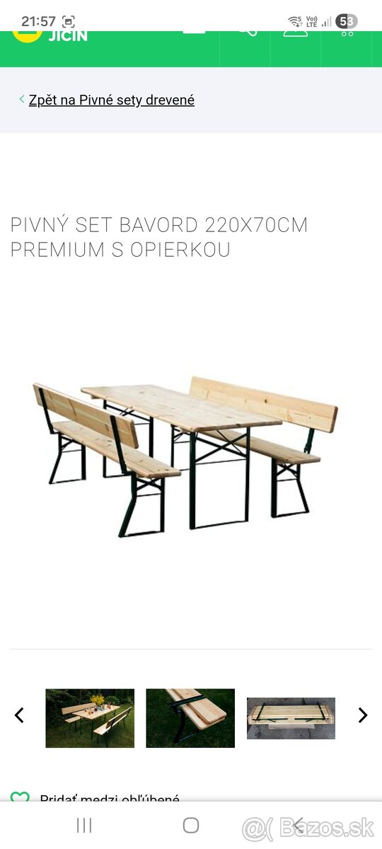 Predám pivný set (stôl a dve lavice)