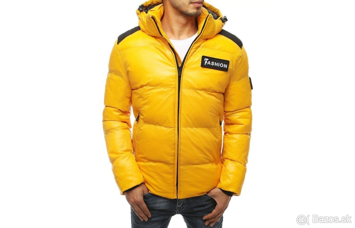 Pánska žltá prešívaná zimná bunda Fashion