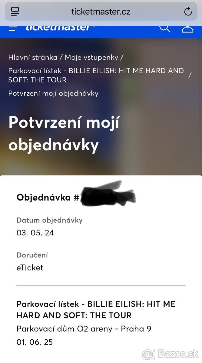 Parkovací lístok O2 arena