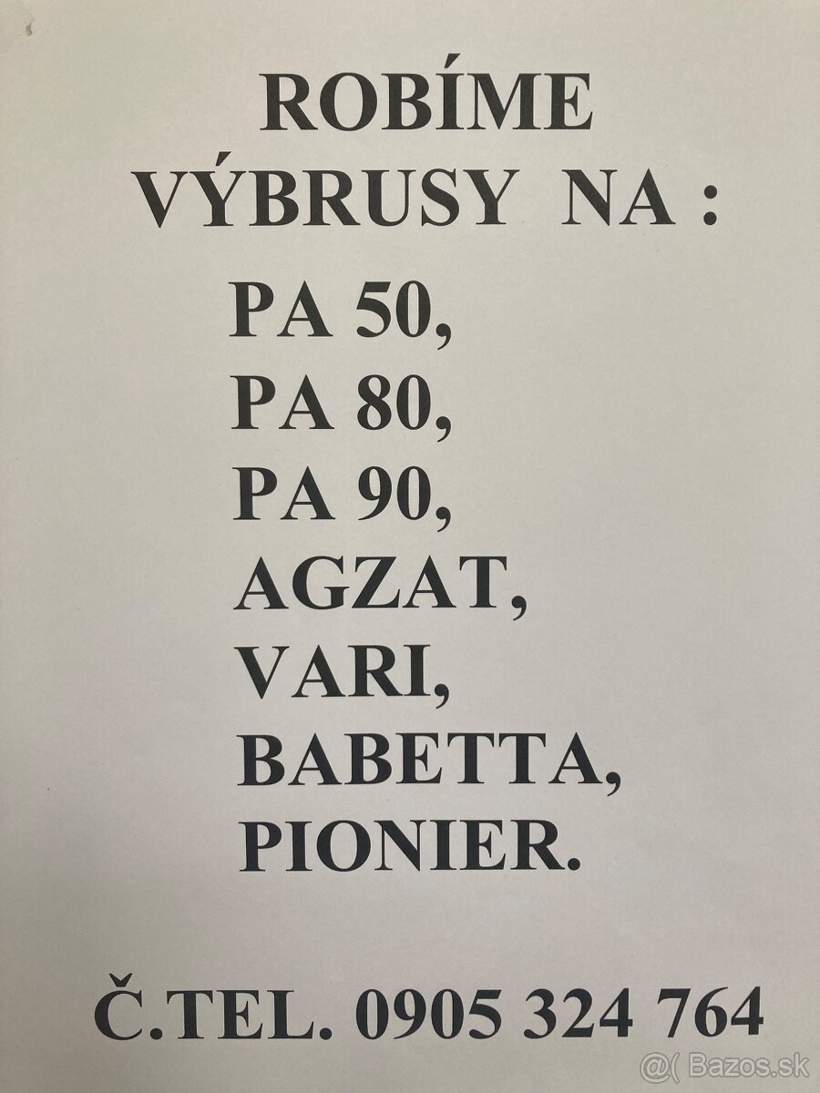 Výbrusy valcov pre záhradnú techniku