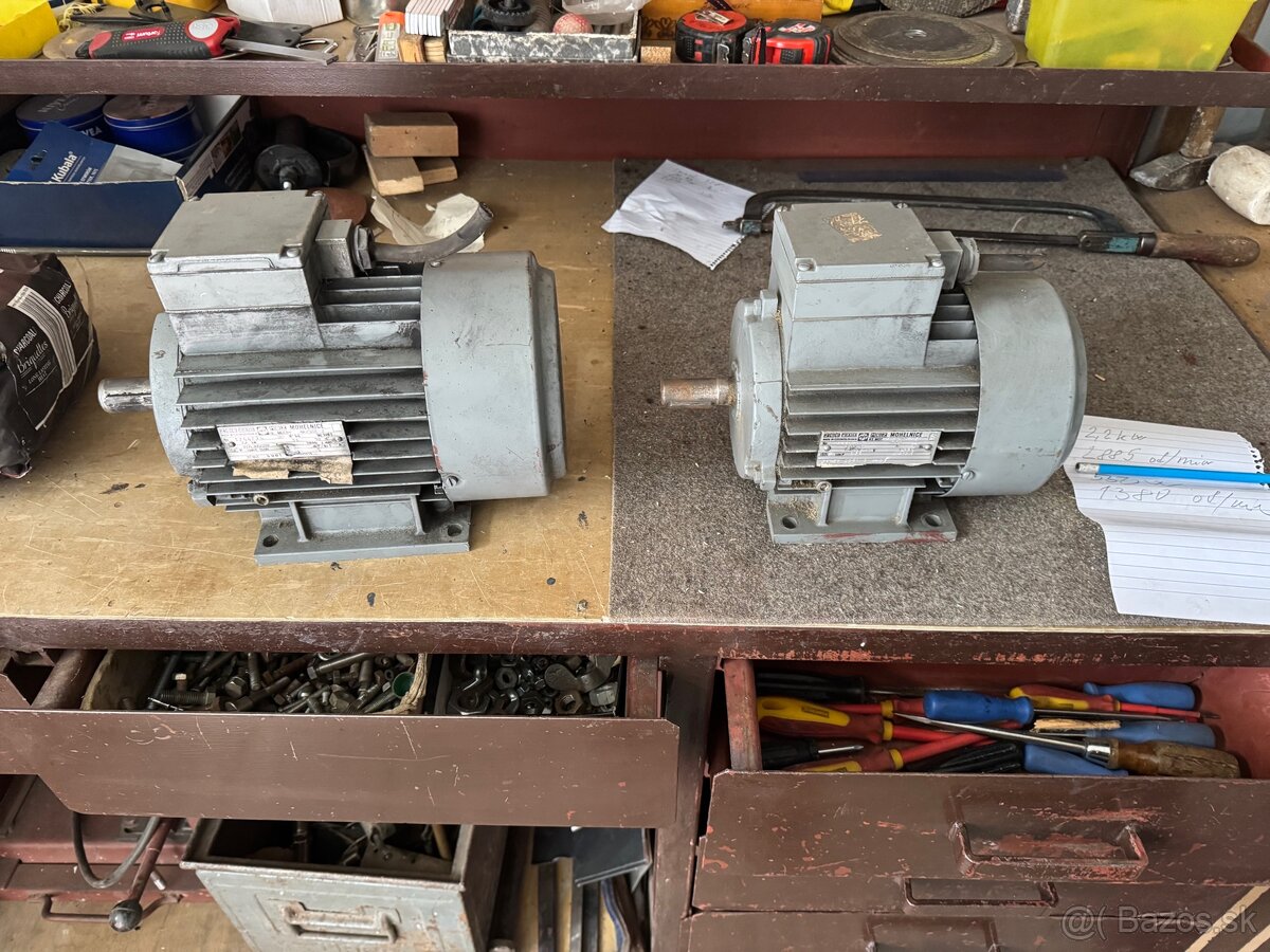 Predam elektromotory 2,2kW a 550w