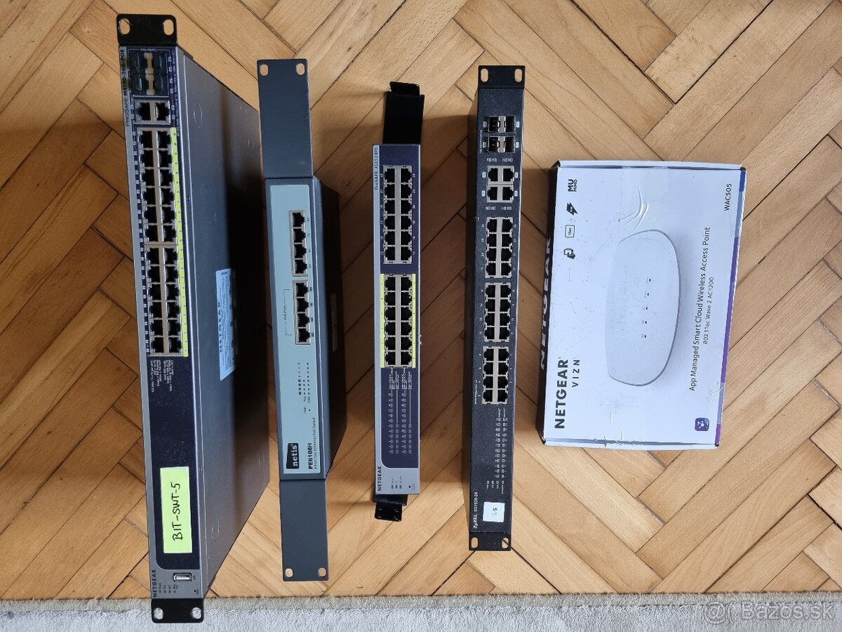 Switche, HP tenký klient (5ks), HW raid karta