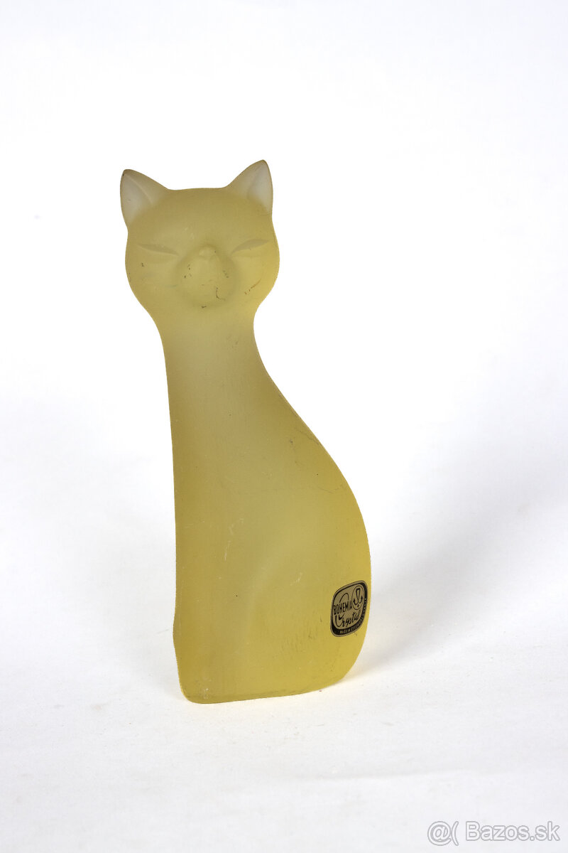 Žltá sklenená soška Mačka