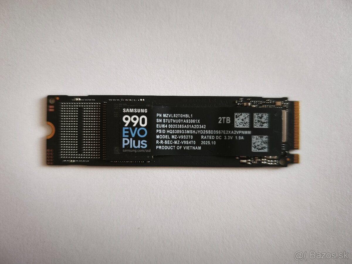 Samsung 990 EVO Plus 2TB, M.2 2280, NVMe (nepoužité)