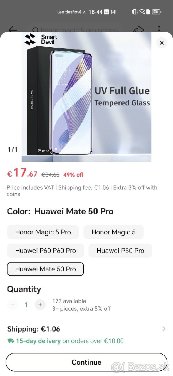 UV lep Ochranné sklá, Huawei mate 50 pro