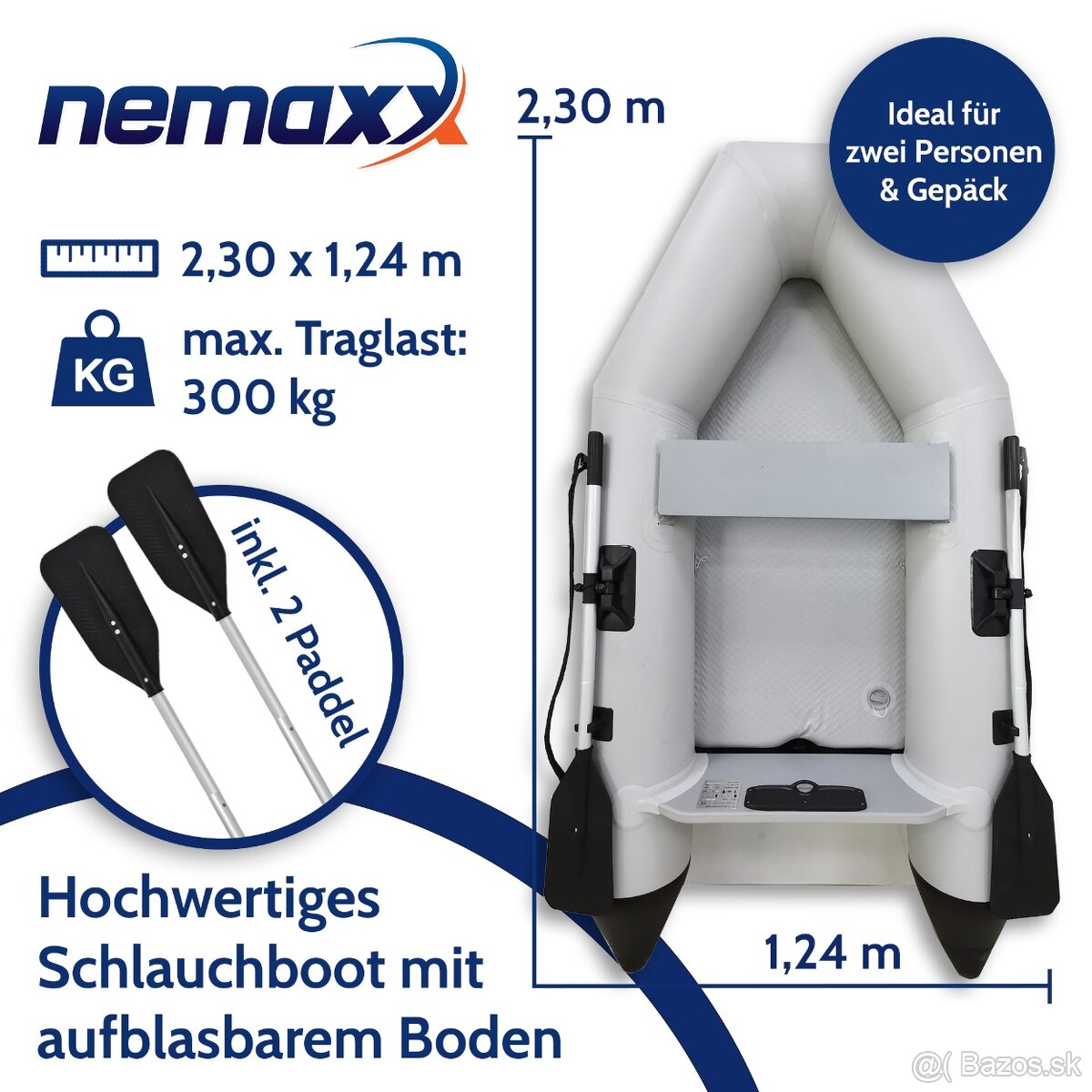 Nový nafukovací rybársky čln 230cm NEMAXX Professional