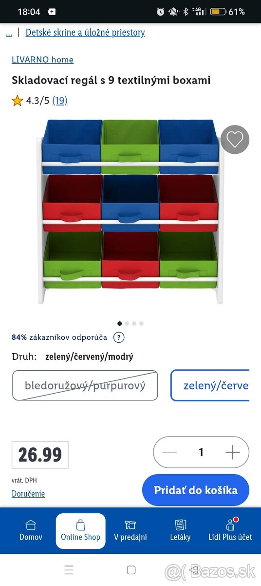 Regál na hračky