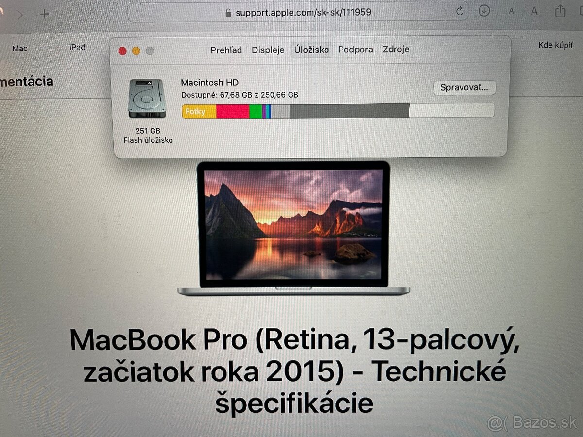 APPLE MacBook PRO 13" 2015 Retina 8GB-256GB
