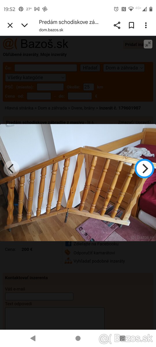 Predám drevené zábradlie