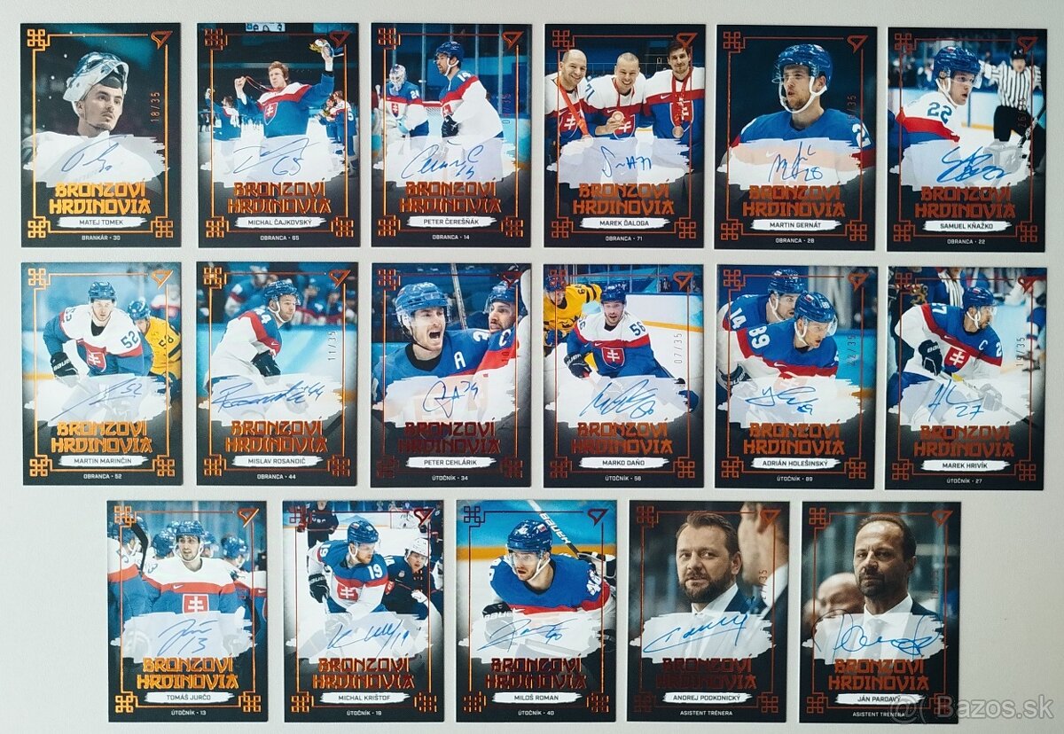 Hokejové kartičky - HS 2022 BRONZOVÍ HRDINOVIA BLACK AUTO/35