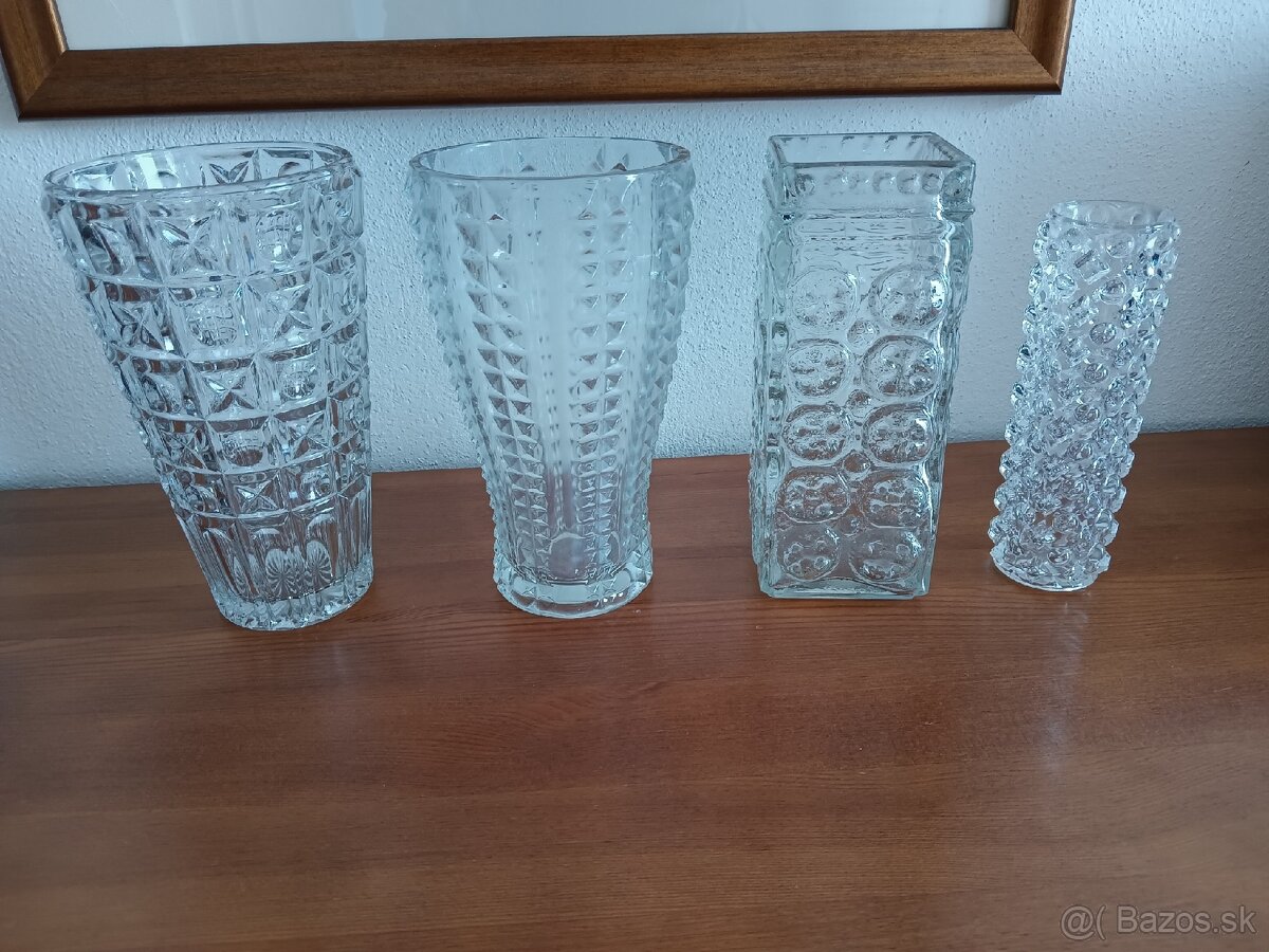 Retro sklenené vázy