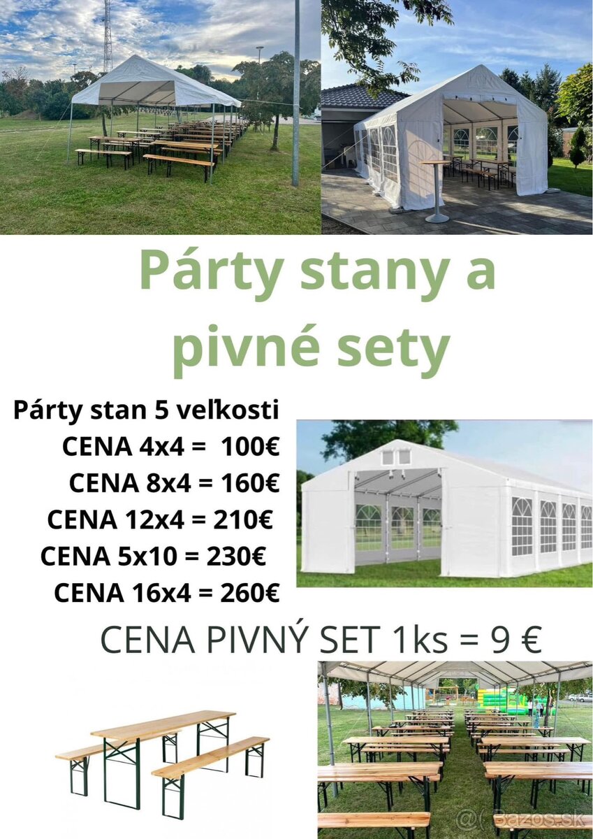 Prenájom profesionálnych párty stanov a pivných setov